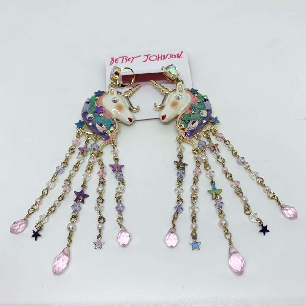 Betsey Johnson Unicorn Earrings NWT
